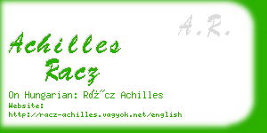 achilles racz business card